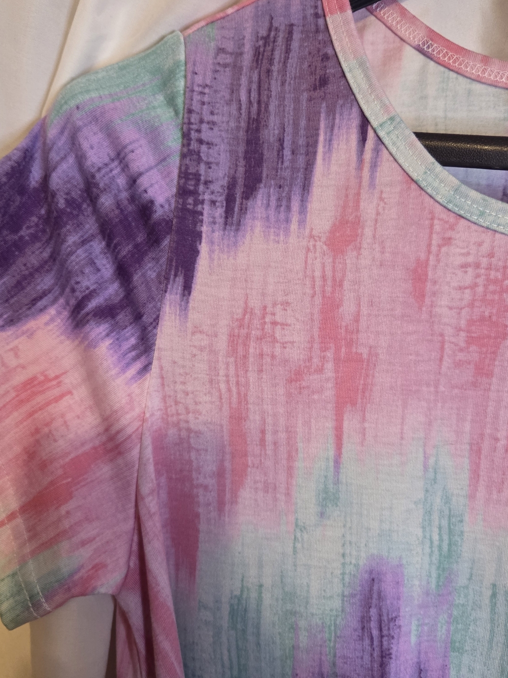 LulaRoe Pastel Tie-Dye Short Sleeve Dress - Pink, Purple & Mint Size S - Picture 5 of 6